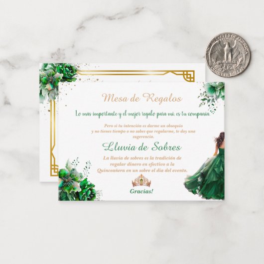 エメラルドグリーンキンセアニラリュヴィアデソブレスノートカ ノートカード (正面/裏面インサイチュ)