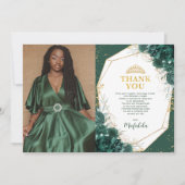 エメラルドグリーンキンセニェラ写真サンキューカード 招待状 (正面)