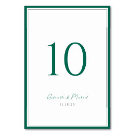 エメラルドグリーンクラシック結婚のテーブル番号 テーブルナンバー