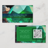 エメラルドグリーンクリスタルジェムストーングラムラグジュアリーエレガント 名刺 (正面/裏面)