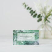 エメラルドグリーンクリスタルヒーリングアーツビジネスカード 名刺 (スタンド正面)