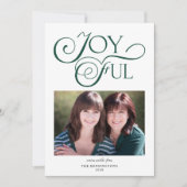 エメラルドグリーンクリスマスの楽しいクリスマスフォト シーズンカード (正面)