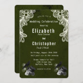エメラルドグリーンクロウスカルバラゴシック結婚ズ 招待状 (正面/裏面)