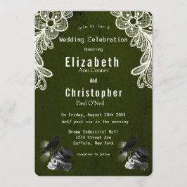 エメラルドグリーンクロウスカルバラゴシック結婚ズ 招待状