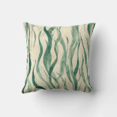 エメラルドグリーングラデーション海藻ヴィンテージ沿岸 クッション (裏面)