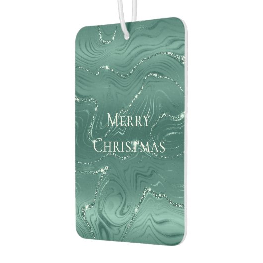 エメラルドグリーングリジー大理石クリスマス カーエアーフレッシュナー (左)