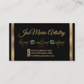 エメラルドグリーングリッターと金ゴールドリップ 名刺 (裏面)