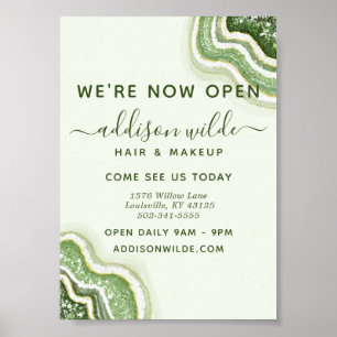 エメラルドグリーングリッターアゲートジオデラックスビジネス ポスター