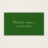 エメラルドグリーンケルトラブノット結婚式の引き出物ラベル (裏面)