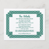 エメラルドグリーンケルト結び目模様クラダグ結婚ズ エンクロージャーカード (正面)