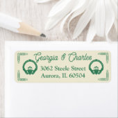 エメラルドグリーンケルト結び目模様クラダグ結婚ズ ラベル (インサイチュ)