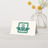 エメラルドグリーンケルト結婚クの住所 プレイスカード (裏面)