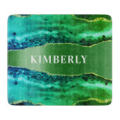 エメラルドグリーンゲート大理石名 カッティングボード (正面)