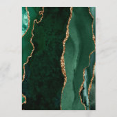 エメラルドグリーンゴールド焼きオレンジの結婚式 メニュー (裏面)