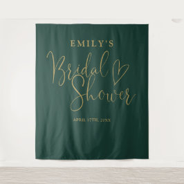 エメラルドグリーンゴールド ブライダルシャワー フォトバックドロップ タペストリー