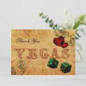 エメラルドグリーンサイコロヴィンテージベガスサンキューユー 招待状 (スタンド正面)