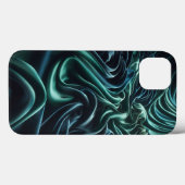 エメラルドグリーンサテンウェーブフォンケース - 高級シルク Case-Mate iPhoneケース (裏面 (横))