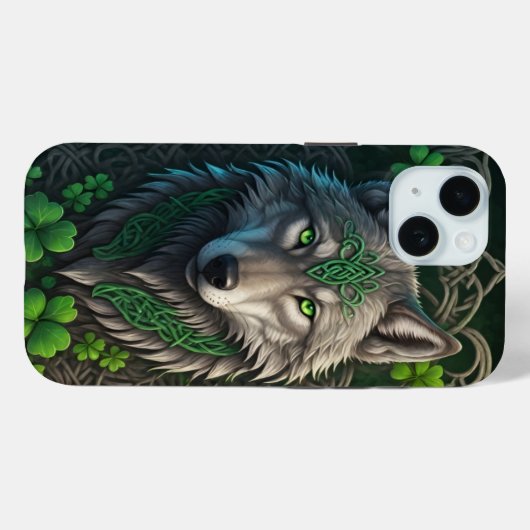 エメラルドグリーンシャムロックケース Case-Mate iPhoneケース (裏面 (横))