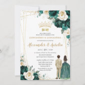 エメラルドグリーンシャンパンツインズボーイガールキンセアニラ 招待状 (正面)