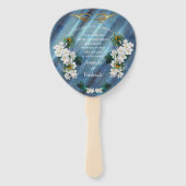 エメラルドグリーンシルクのメタリックブルーグリーンのピーコック ハンドファン (裏面)