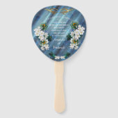 エメラルドグリーンシルクのメタリックブルーグリーンのピーコック ハンドファン (裏面)