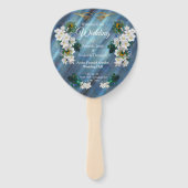 エメラルドグリーンシルクのメタリックブルーグリーンのピーコック ハンドファン (正面)