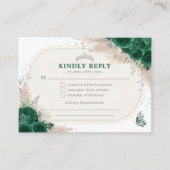エメラルドグリーンシルバーキンセアニェラティアラRSVP エンクロージャーカード (正面)