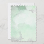 エメラルドグリーンシルバーグリッタープリンセスキンセアニラ 招待状 (裏面)