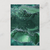 エメラルドグリーンシルバーグリッター結婚アーチ詳細 エンクロージャーカード (裏面)