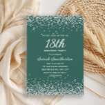 エメラルドグリーンシルバーダイヤモンドグリッター18誕生日 招待状<br><div class="desc">このエメ祝ラルドの緑と銀のグリッター18歳の誕生日の招待と時代を超えたスタイルで。銀色の紙吹雪と組み合わせた豊きらめくかな宝石の音の背景はフェイク、と両方の外観をエレガント作り出モダンす。マイルストーンの誕生日に最適な、このデザインは、洗練されたパーティの招待状を望む誰にでも理想的鮮やかである。シックで思い出に残る記念詳細のために、あなたのイベントのオプションでパーソナライズ。</div>