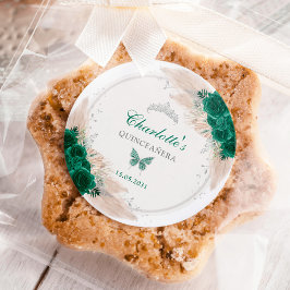 エメラルドグリーンシルバー恋しく思キンセアニェラクリン15 ラウンドシール