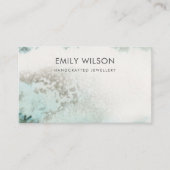 エメラルドグリーンシルバー空白のゲート表示カード 名刺 (正面)