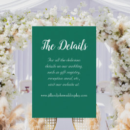 エメラルドグリーンシンプルスタイル結婚ズ詳細 エンクロージャーカード