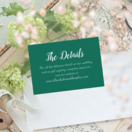 エメラルドグリーンシンプルスタイル結婚ズ詳細 エンクロージャーカード