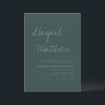 エメラルドグリーンシンプルミニマリスト結婚フォト 招待状<br><div class="desc">このBohoのエメラルドシンプルグリーンとセージスタイリッシュ招待状をバックに写真を付けエレガントてメッセージと詳細とエレガントしてパーソナライズする。このミニマルな招待スタイリッシュは、特別な結婚式の日のお祝いのための色モダン付きの手書きのスクリプトタイポグラフィを含む。</div>