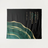 エメラルドグリーンジェムストーンブラック結婚ズ タペストリー (正面(横))