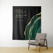 エメラルドグリーンジェムストーンブラック結婚ズ タペストリー (インサイチュ)