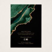 エメラルドグリーンジュエリー表示カード (裏面)