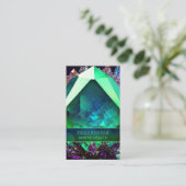 エメラルドグリーンジュエルミスティックヒーラージェムストーン結晶 名刺 (スタンド正面)