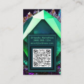 エメラルドグリーンジュエルミスティックヒーラージェムストーン結晶 名刺 (裏面)