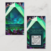 エメラルドグリーンジュエルミスティックヒーラージェムストーン結晶 名刺 (正面/裏面)