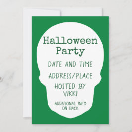 エメラルドグリーンスカルカットアウトシルエット 招待状