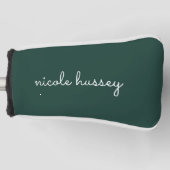 エメラルドグリーンスクリプト |モノグスタイリッシュラムモダン ゴルフヘッドカバー (正面)