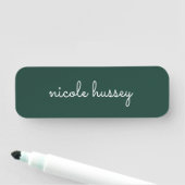 エメラルドグリーンスクリプト |モノグスタイリッシュラムモダン 名札 (インサイチュ)