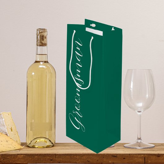 エメラルドグリーンスタイル化スクリプト結婚のgroomsman ワインギフトバッグ