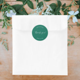 エメラルドグリーンスタイル結婚化の感謝 ラウンドシール