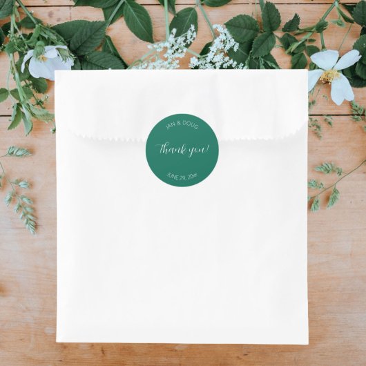 エメラルドグリーンスタイル結婚化の感謝 ラウンドシール