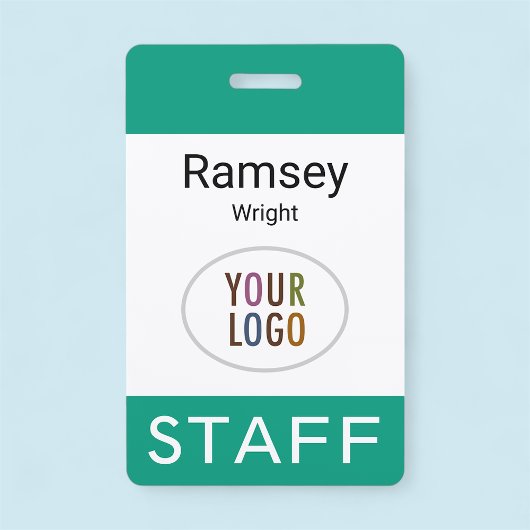 エメラルドグリーンスタッフ名バッジクリップリールラニヤード バッジ