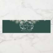 エメラルドグリーンストリングライト結婚フローラ ペットボトルラベル (シングルラベル)