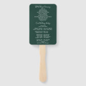 エメラルドグリーンストリングライト結婚式 プログラム ハンドファン (裏面)